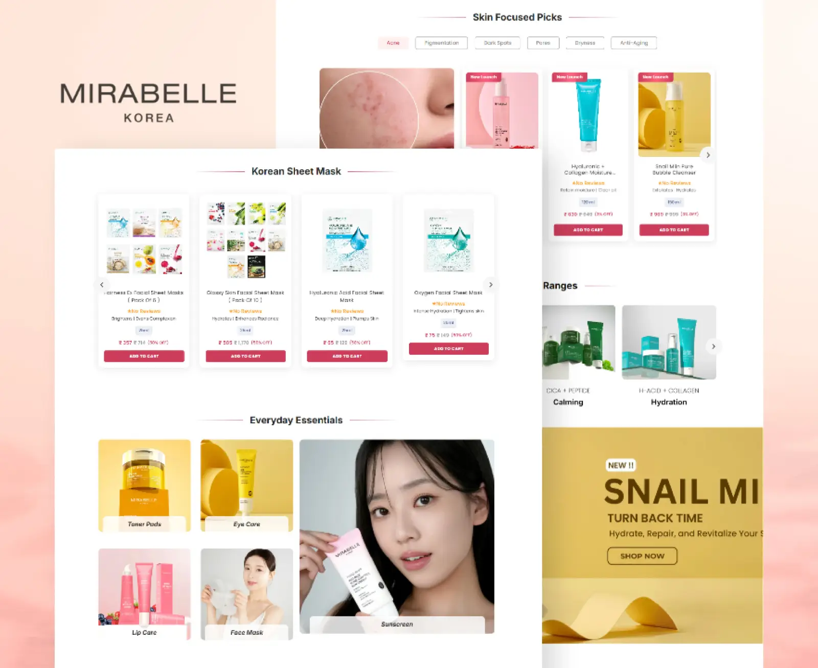 Mirabelle website portfolio