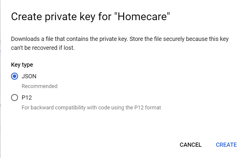 Create new key